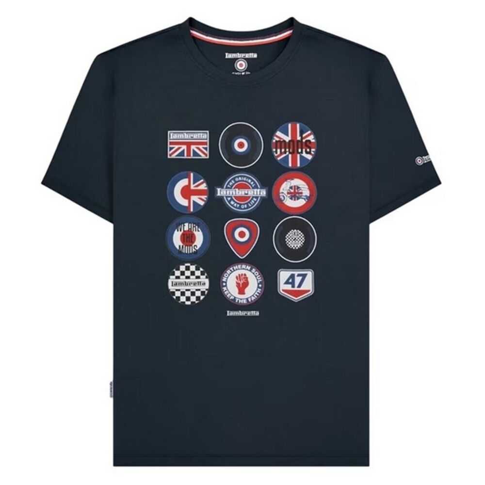 Lambretta Unisex Adult Cotton Button T-Shirt / Navy